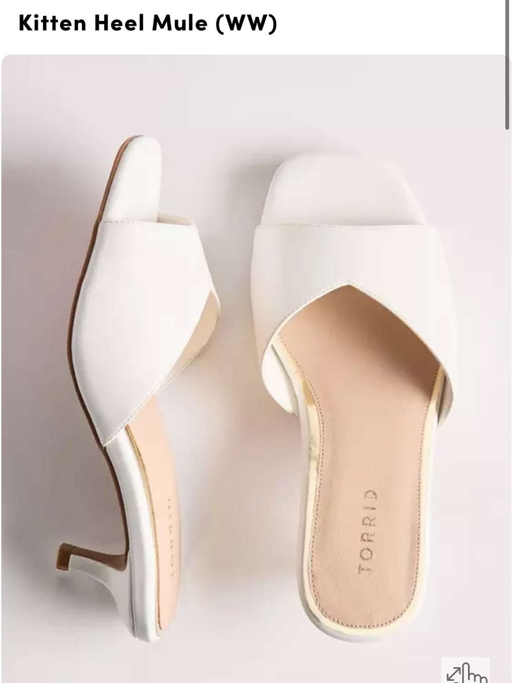 torrid White Open-Toe Kitten Heel Slide